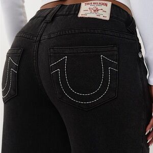 Y2K True Religion Women’s Black  Distressed Ankle Jeans Size 26